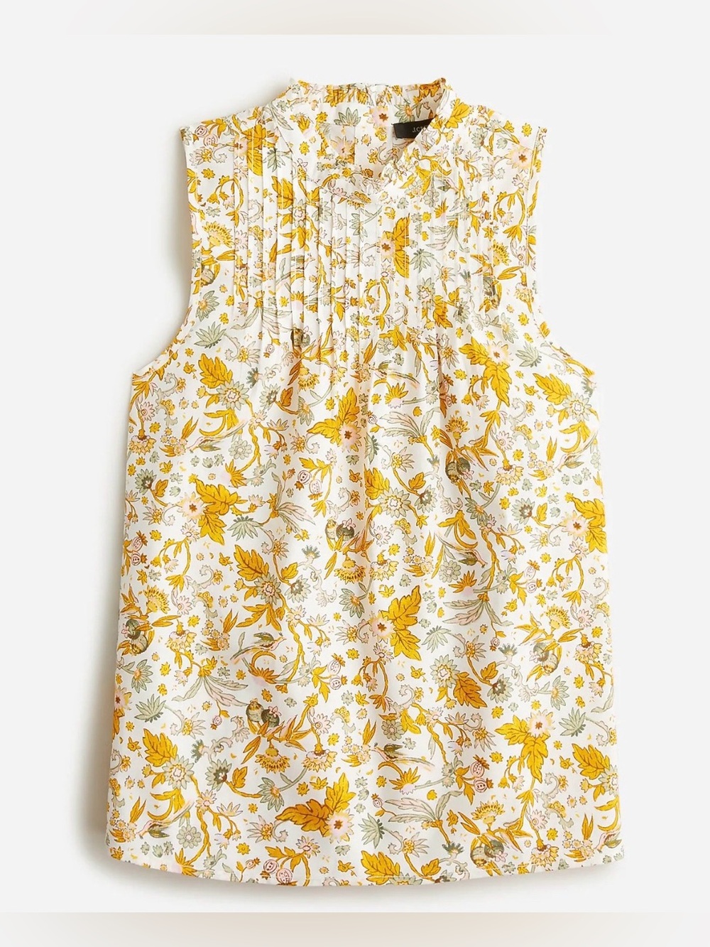 J. Crew Pintuck Cotton Blouse in Sunny Bloom size Medium